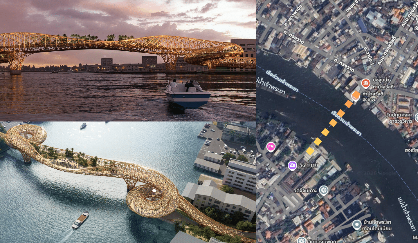 Bangkok Dreams Big With Iconic Pedestrian Bridge Over the Chao Phraya